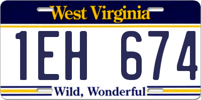 WV license plate 1EH674