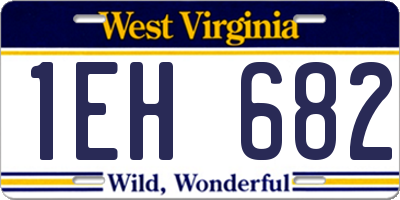 WV license plate 1EH682