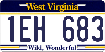 WV license plate 1EH683
