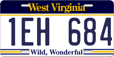 WV license plate 1EH684