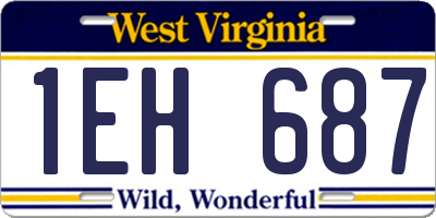 WV license plate 1EH687