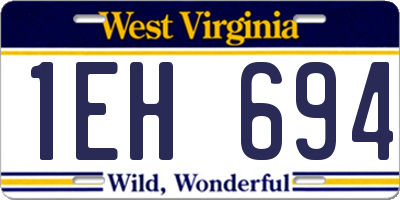 WV license plate 1EH694