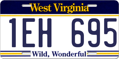 WV license plate 1EH695