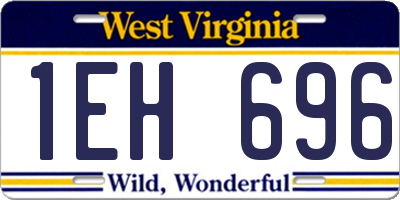 WV license plate 1EH696