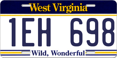 WV license plate 1EH698