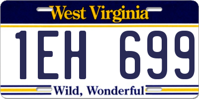 WV license plate 1EH699