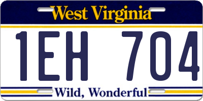 WV license plate 1EH704