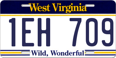 WV license plate 1EH709