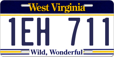 WV license plate 1EH711