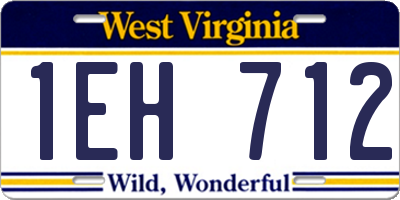 WV license plate 1EH712