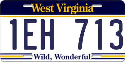 WV license plate 1EH713