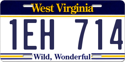 WV license plate 1EH714