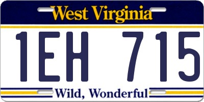 WV license plate 1EH715