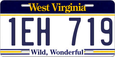 WV license plate 1EH719