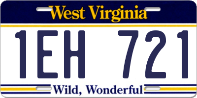 WV license plate 1EH721