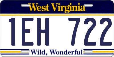 WV license plate 1EH722