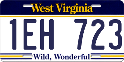 WV license plate 1EH723