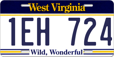 WV license plate 1EH724