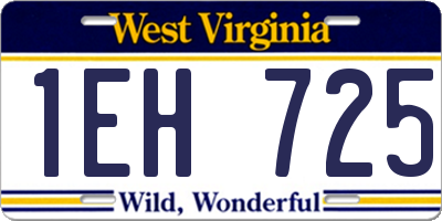 WV license plate 1EH725