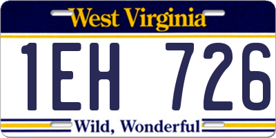 WV license plate 1EH726