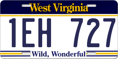WV license plate 1EH727
