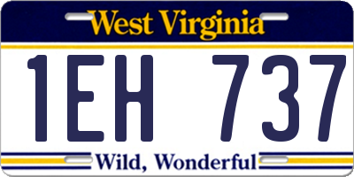 WV license plate 1EH737