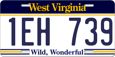 WV license plate 1EH739