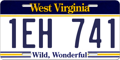 WV license plate 1EH741