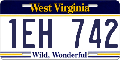 WV license plate 1EH742