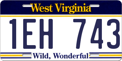 WV license plate 1EH743