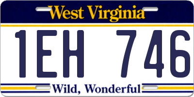 WV license plate 1EH746