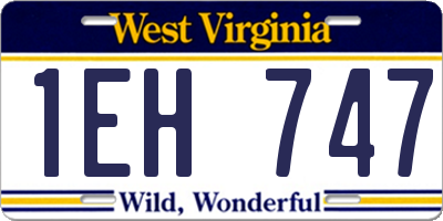 WV license plate 1EH747