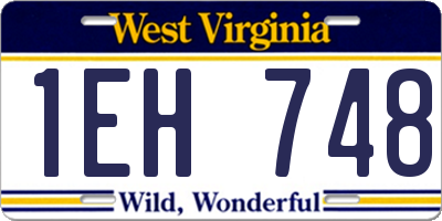 WV license plate 1EH748