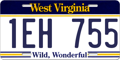 WV license plate 1EH755