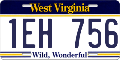 WV license plate 1EH756