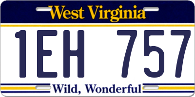 WV license plate 1EH757