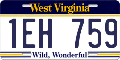 WV license plate 1EH759