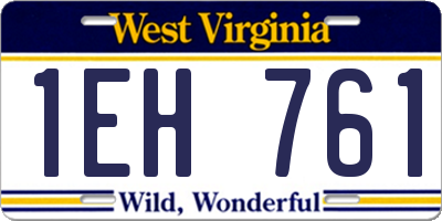 WV license plate 1EH761