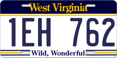 WV license plate 1EH762