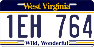 WV license plate 1EH764