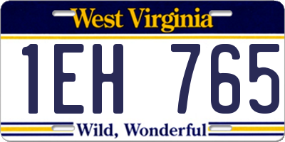 WV license plate 1EH765