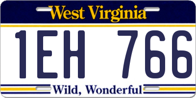 WV license plate 1EH766