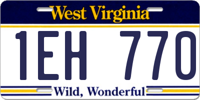 WV license plate 1EH770