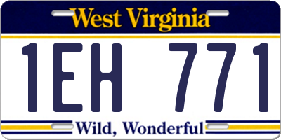 WV license plate 1EH771