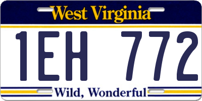 WV license plate 1EH772