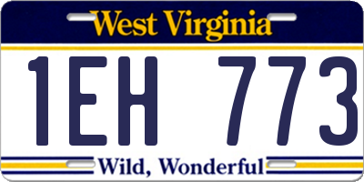WV license plate 1EH773