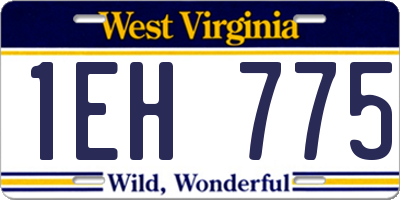 WV license plate 1EH775