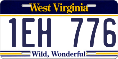 WV license plate 1EH776