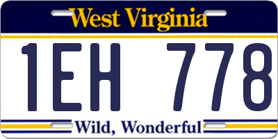 WV license plate 1EH778
