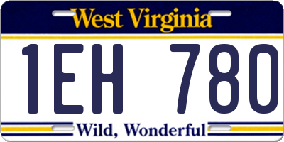 WV license plate 1EH780